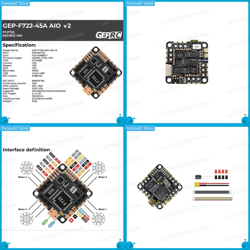 Untuk GEPRC GEP-F722-45A AIO V - Drone Racing Flight Controller ulasan dan harga