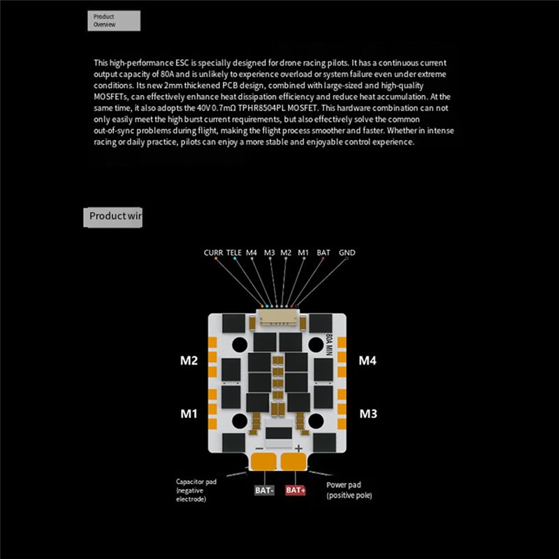 CYGJ-Mini 80A, ESC 4-in-1 untu - Drone Racing Esc ulasan dan harga